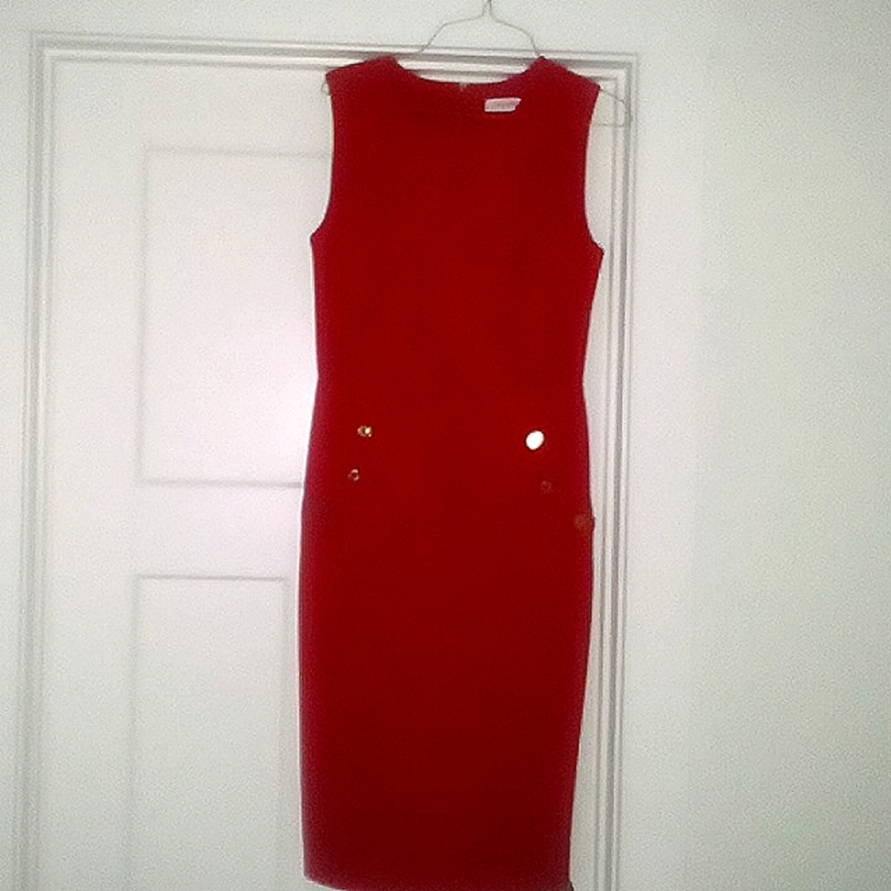 Size 6 Vibrant Red Calvin Klein Dress